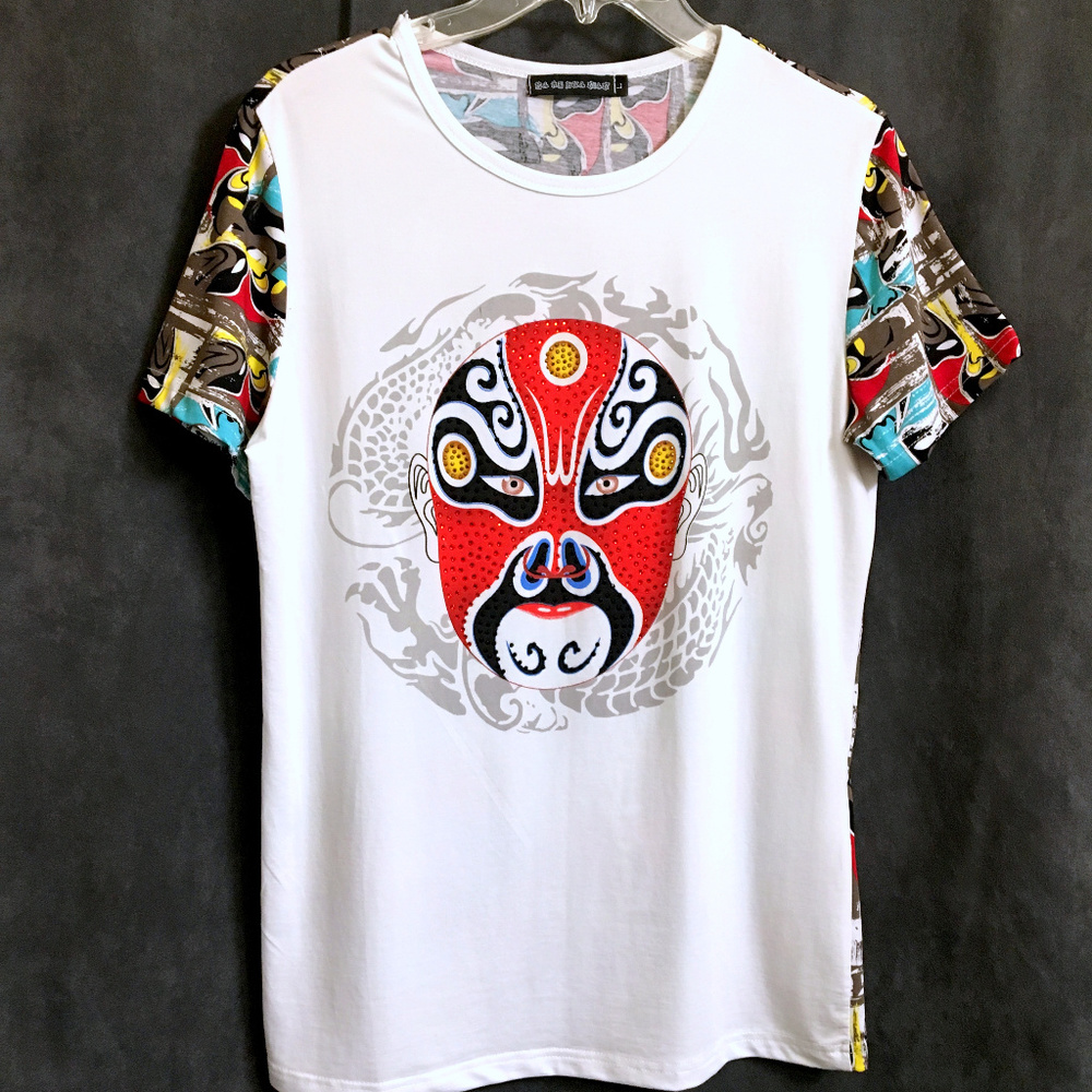 Italy Sequined Japanese Mask Tee Shirt M/ L?